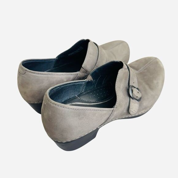 Dansko Tamara Women's Gray Nubuck Round Toe Casual Slip On Wedge Clog Sz 9 - Picture 2 of 7